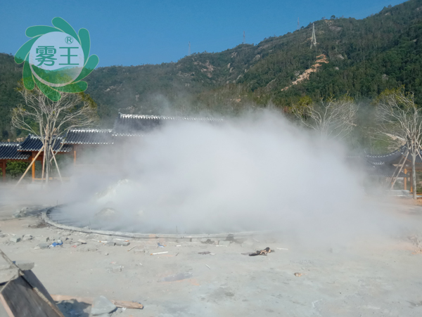 杭州极悦携手浙江城建设计院安装合作社景观人造雾系统案例