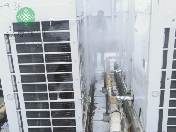 杭州极悦注册喷雾降温系统助力丹林建筑空调外机降温项目 杭州极悦注册喷雾降温系统助力丹林建筑空调外机降温项目