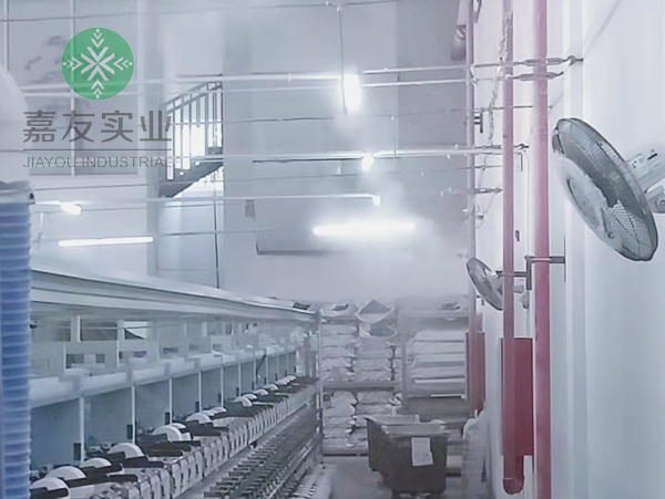 杭州极悦为江苏大生纺织车间安装高压微雾加湿器加湿案例