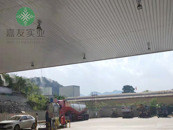 杭州极悦喷雾降温系统助力英德市龙鹏加油站降温工程