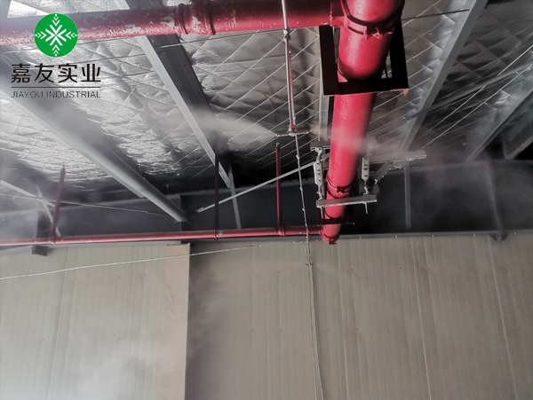 杭州极悦为福建这家企业提供竹料仓库高压微雾加湿器方案